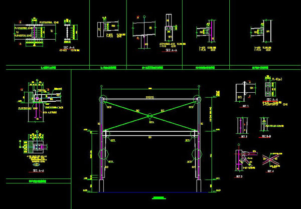 autocad drawing details of steel structure