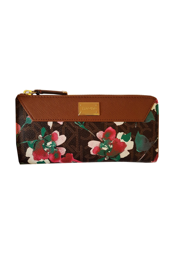 calvin klein floral wallet