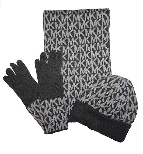 mk gloves and scarf