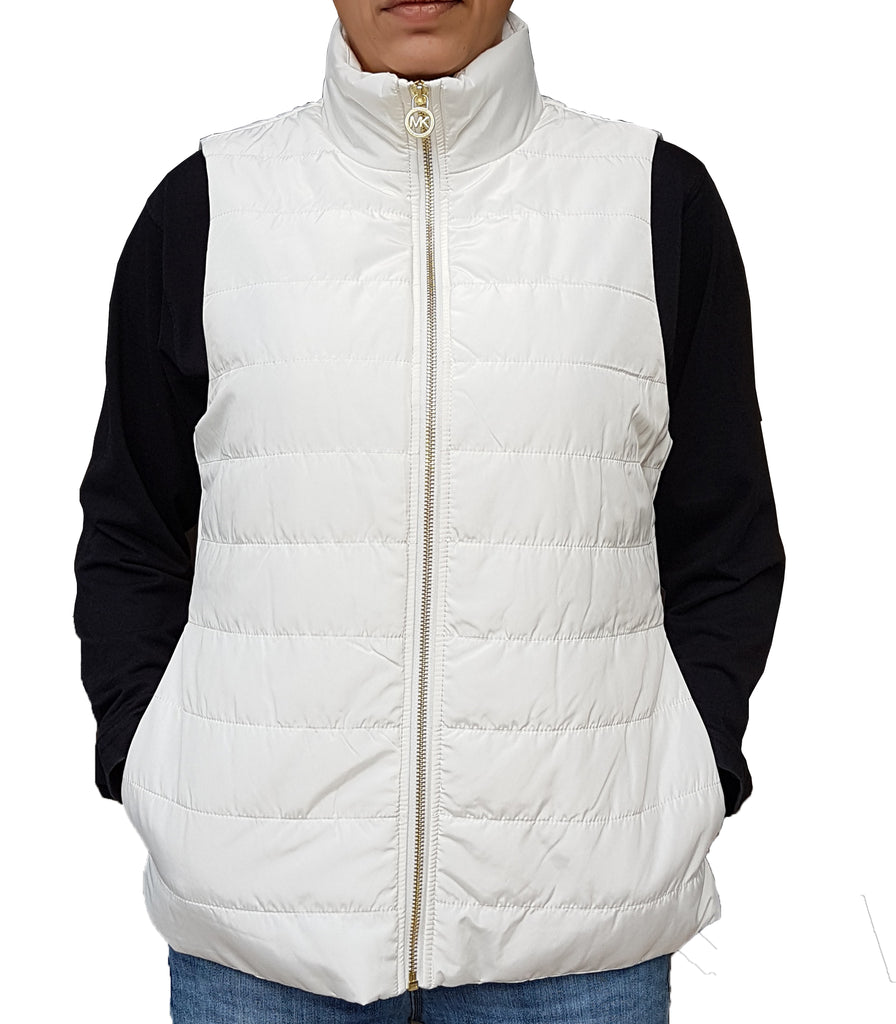 michael kors white puffer vest