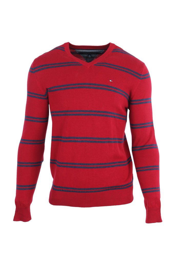 tommy hilfiger red and black sweater