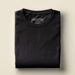 Plain Black Half Sleeve Shirt Round Neck T Shirt Wolfattire