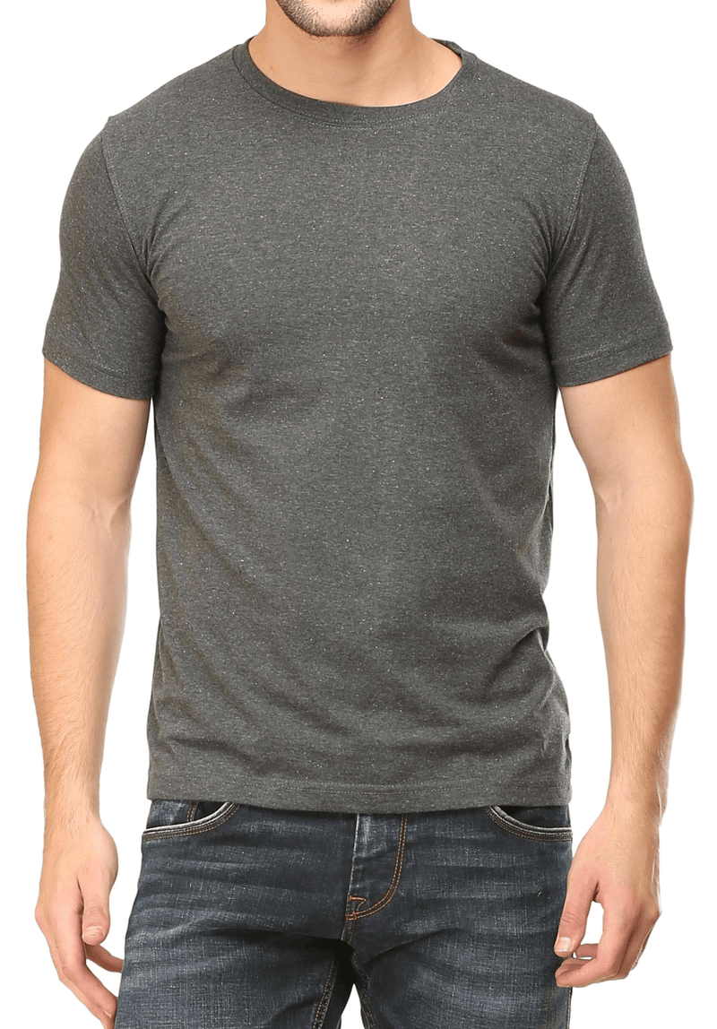 Men's Round Neck Plain T-Shirt CHARCOAL GREY (Regular Fit) – Wolfattire