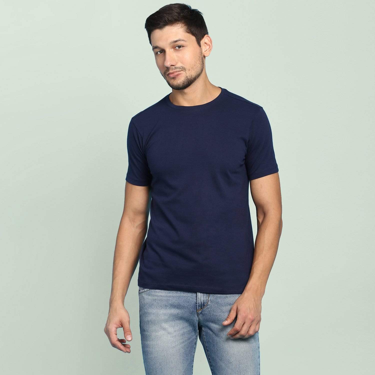 Navy Blue T Shirt | Pure Cotton Tees for Men | Wolfattire