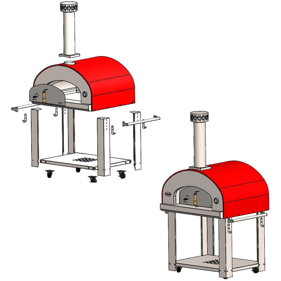 Bella Outdoor Living Grande 36 Wood Fired Pizza Oven With Cart Pcg36r Firewalker Ovens