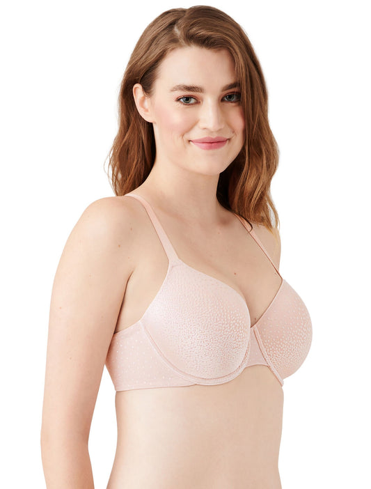 Nude lace and cotton underwired bra