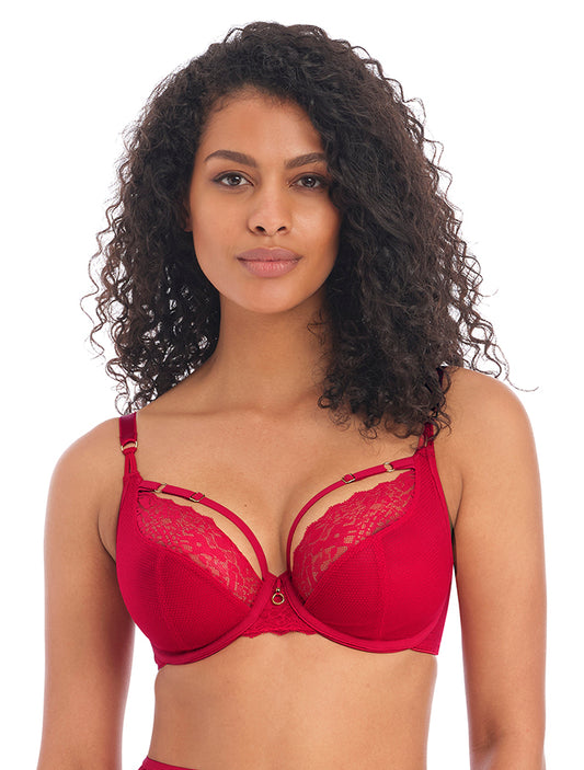 Feathers Contour Plunge Underwire Bra in Cantaloupe