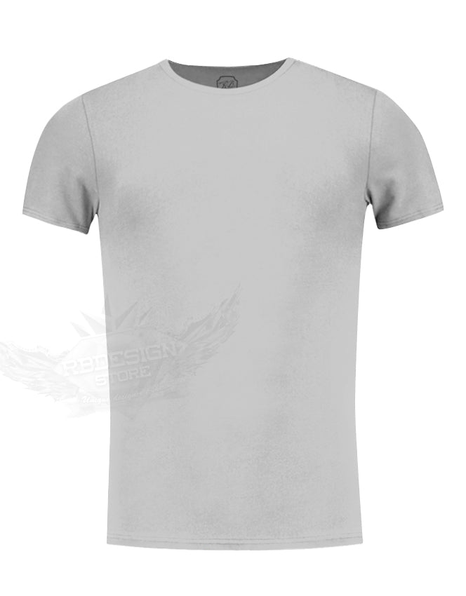 1) Men's Plain Gray Crew Neck T-shirt 