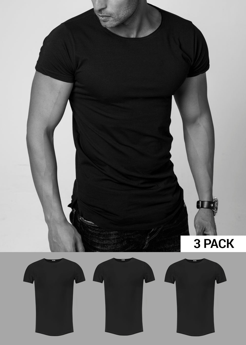 black round neck t shirt