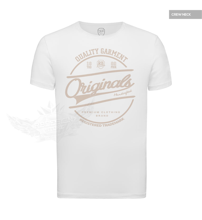 Casual Men's White RB Design T-shirt 