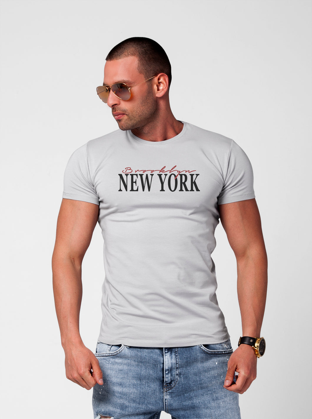 1) Men's T-shirt "New York Brooklyn" / Casual Tee Shirts Online – RB Store
