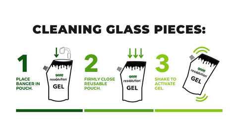 Cleaning glass piece with Ooze Resolution in 3 simple steps