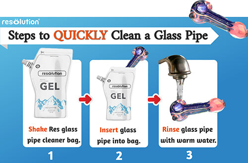 how to clean a glass pipe quickly