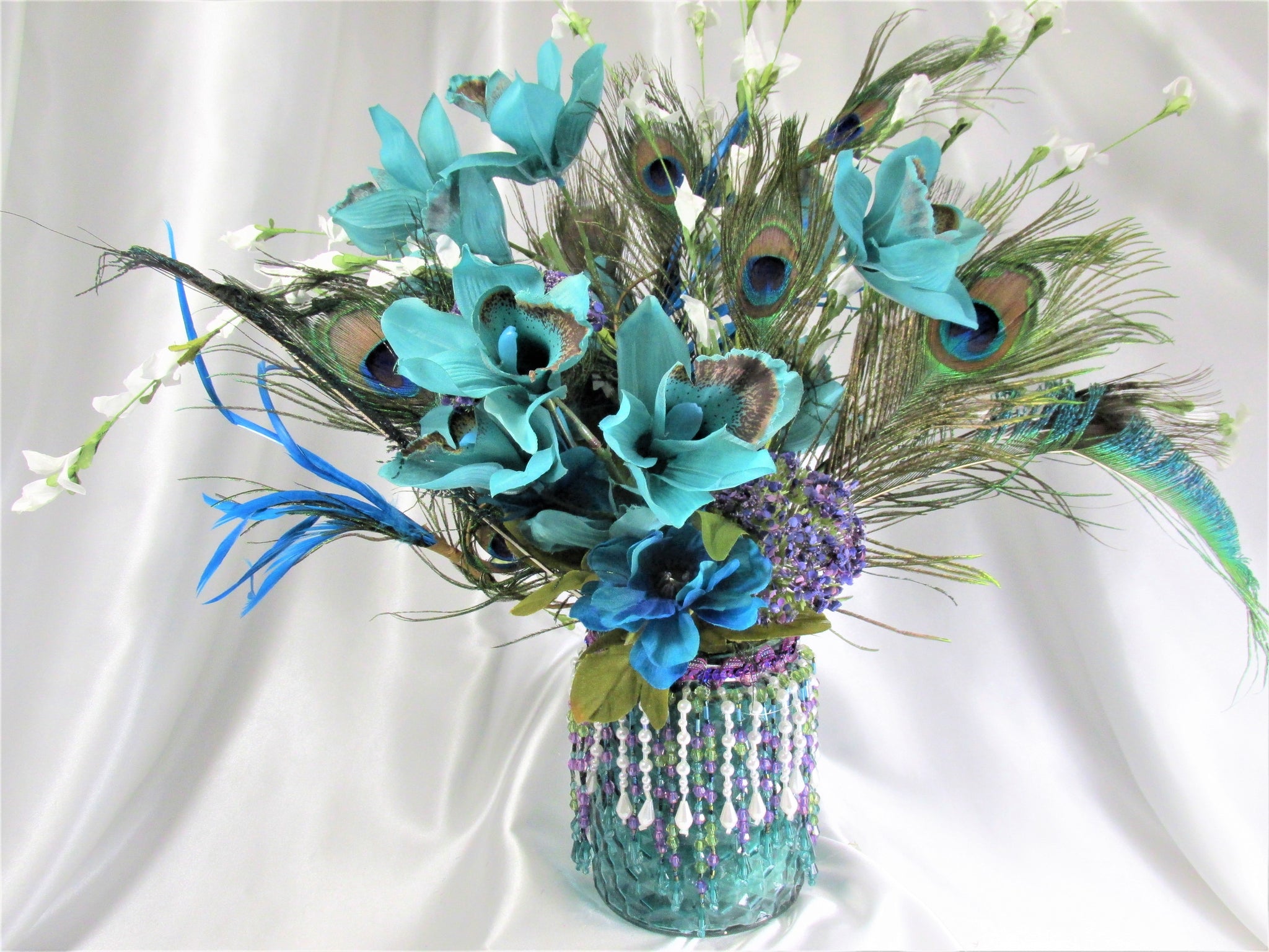 turquoise silk flowers