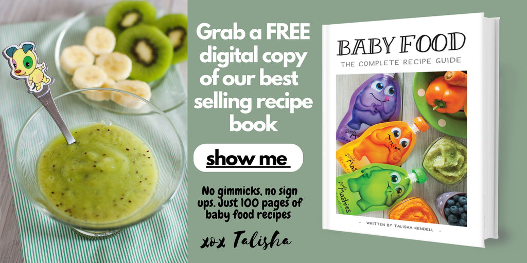 Baby food Recipe Book by Little Mashies, Banana & Kiwi Puree