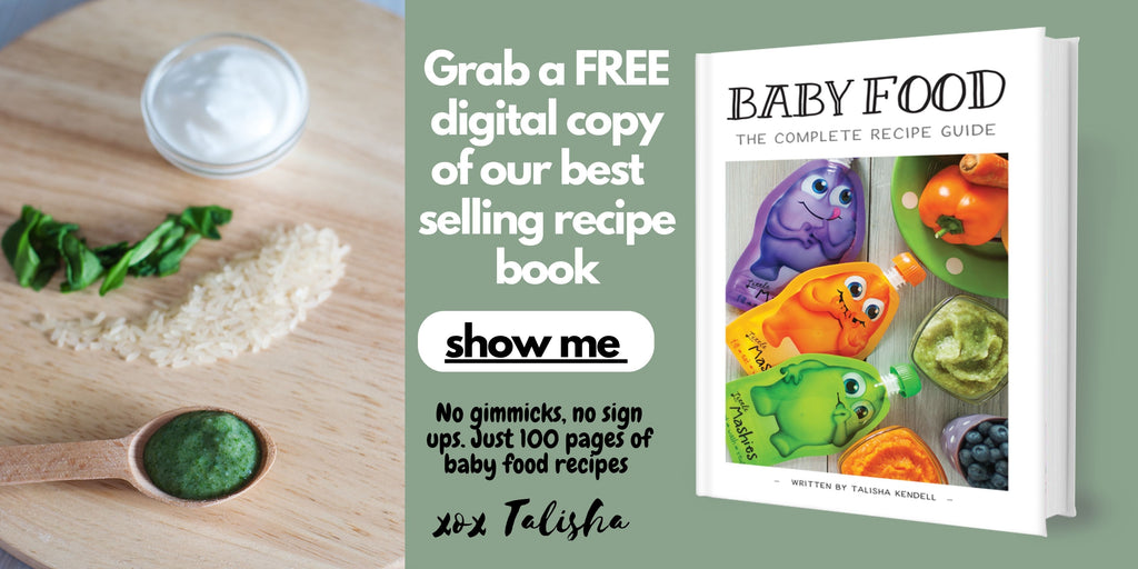 Baby food Recipe Book by Little Mashies, Curd, Rice & Spinach Puree