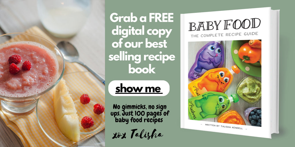 Baby food Recipe Book by Little Mashies, Melon & Raspberry Puree