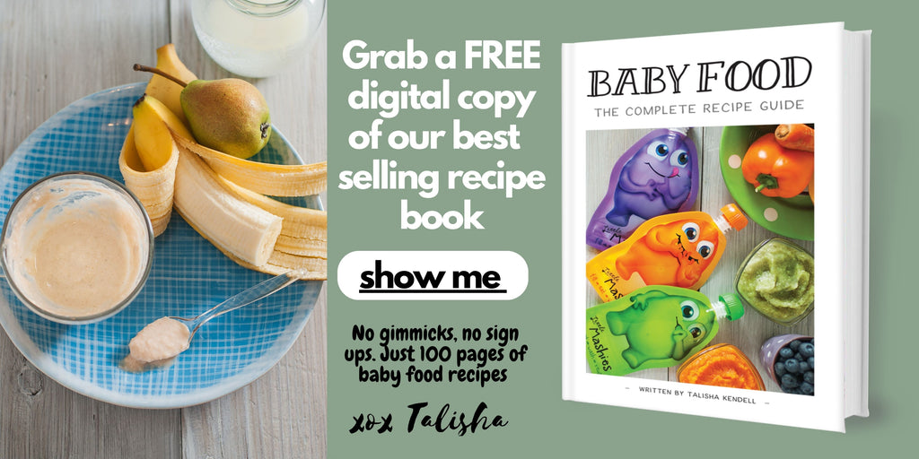 Baby food Recipe Book by Little Mashies, Pear, Banana & Yogurt