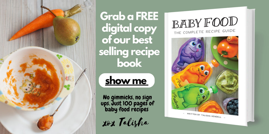 Baby Food Recipe Book by Little Mashies, Pear & Carrot Puree