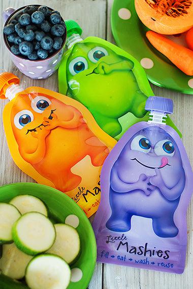 reusable baby food pouches, squeeze silicone food pouch wholesale