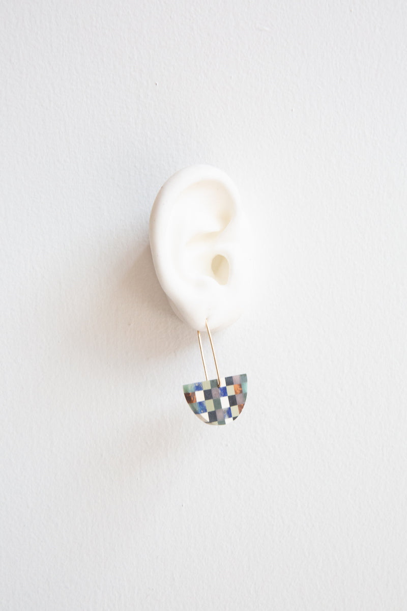 Checkered Stone Earrings