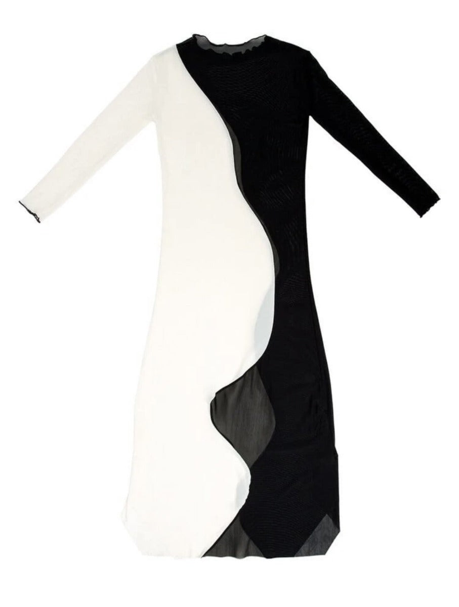 Swirl Dress Black & Ivory