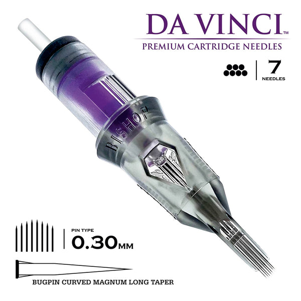 Bishop Da Vinci V2 Curved Magnum Cartridge Tattoo Needles - Bugpin Long Taper