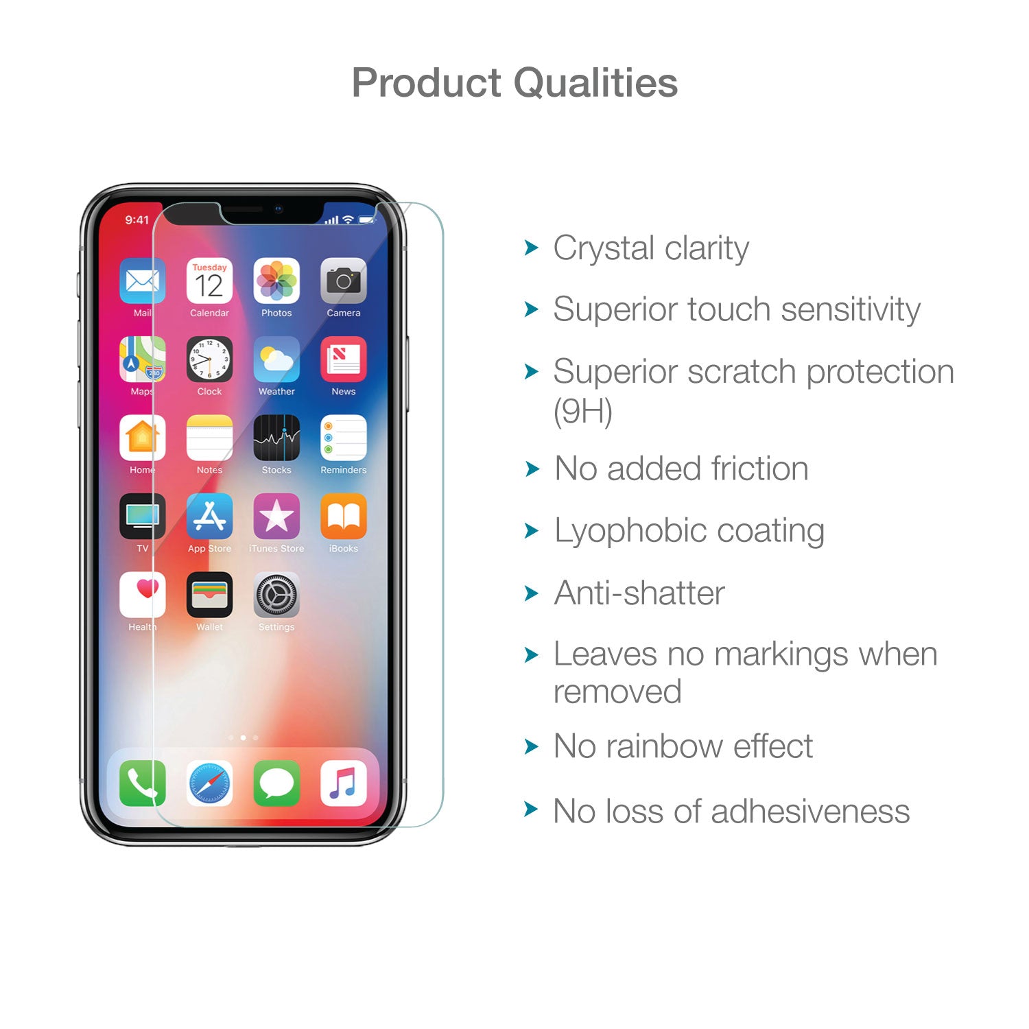 iPhone XR Tempered Glass Screen Protector (Clear)