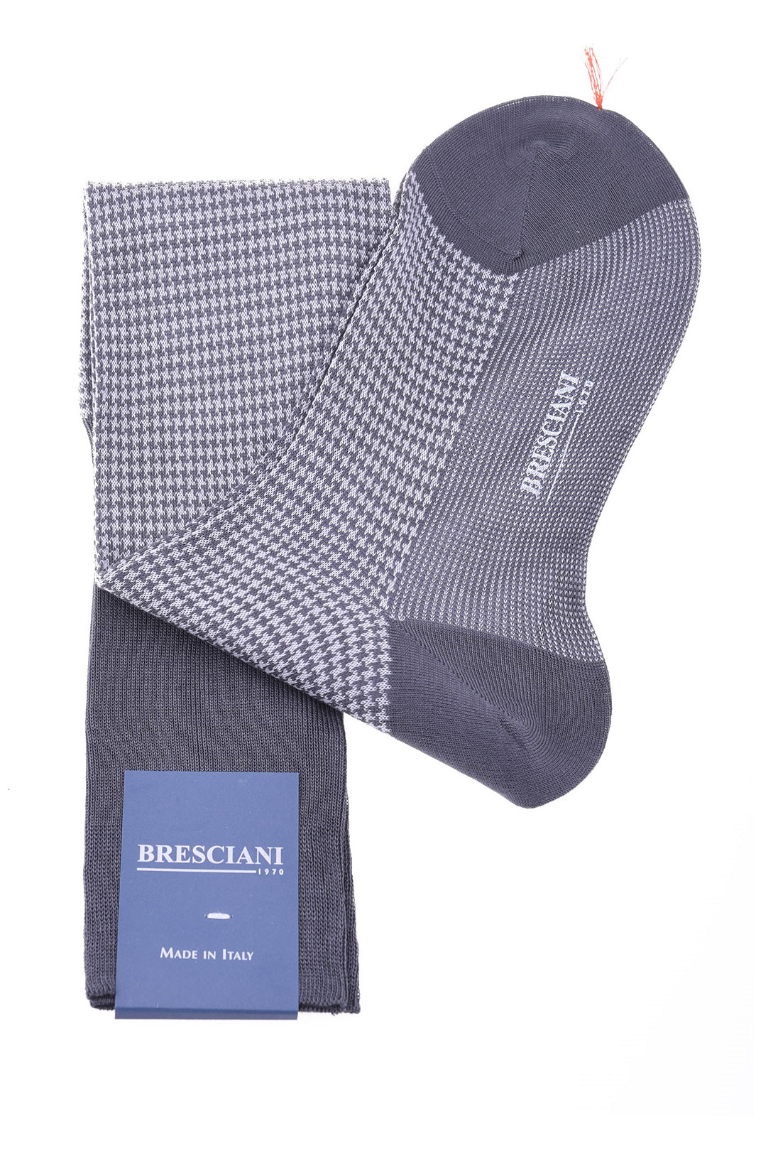 Bresciani Socks in Herringbone Cotton Knee Length | WJ & Co.