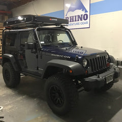 jeep rubicon with ikamper roof top tent installed