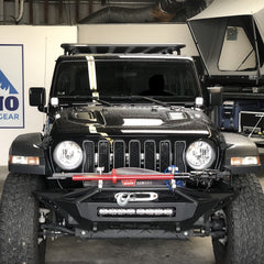 overland outfitted Jeep JL with Rhino-Rack Backbone + Pioneer Platform installed