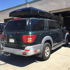 Toyota Sequoia with ikamper roof top tent installed at San Francisco Overland Outfitter