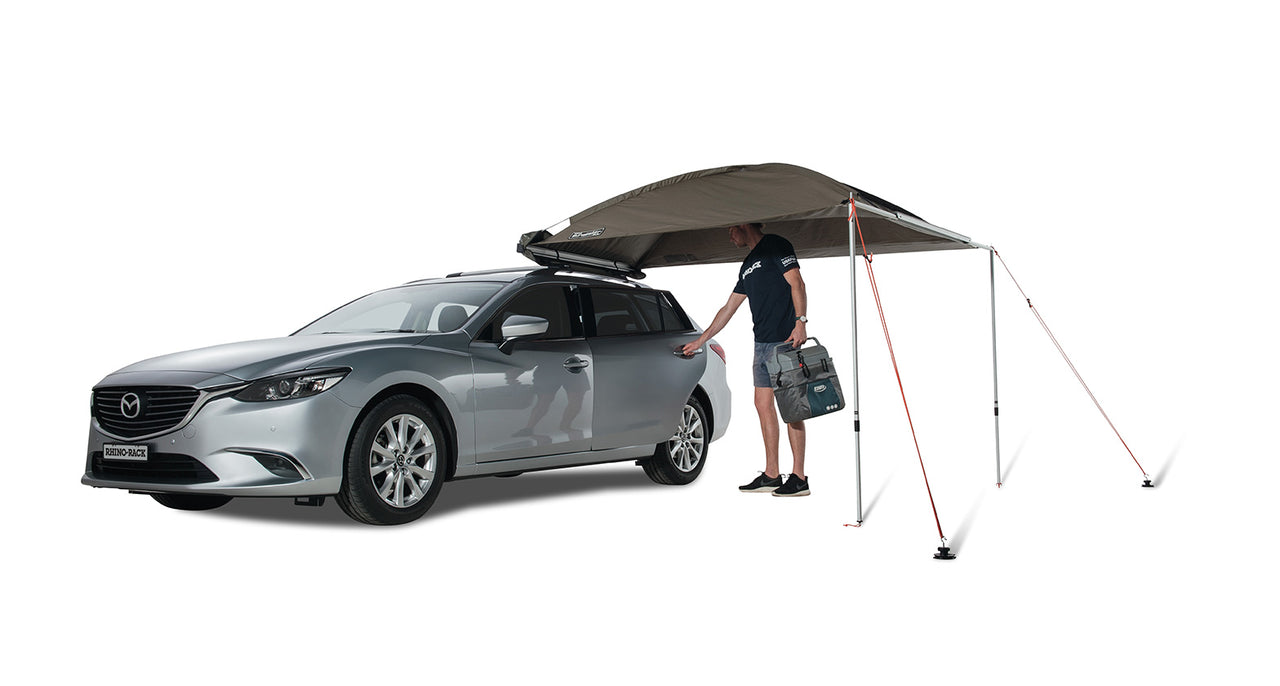 Rhino-Rack Batwing Compact Awning - Roof Rack Mount - Bolt On - Passenger's  Side - 69 Sq Ft Rhino Rack Car Awning RR33400