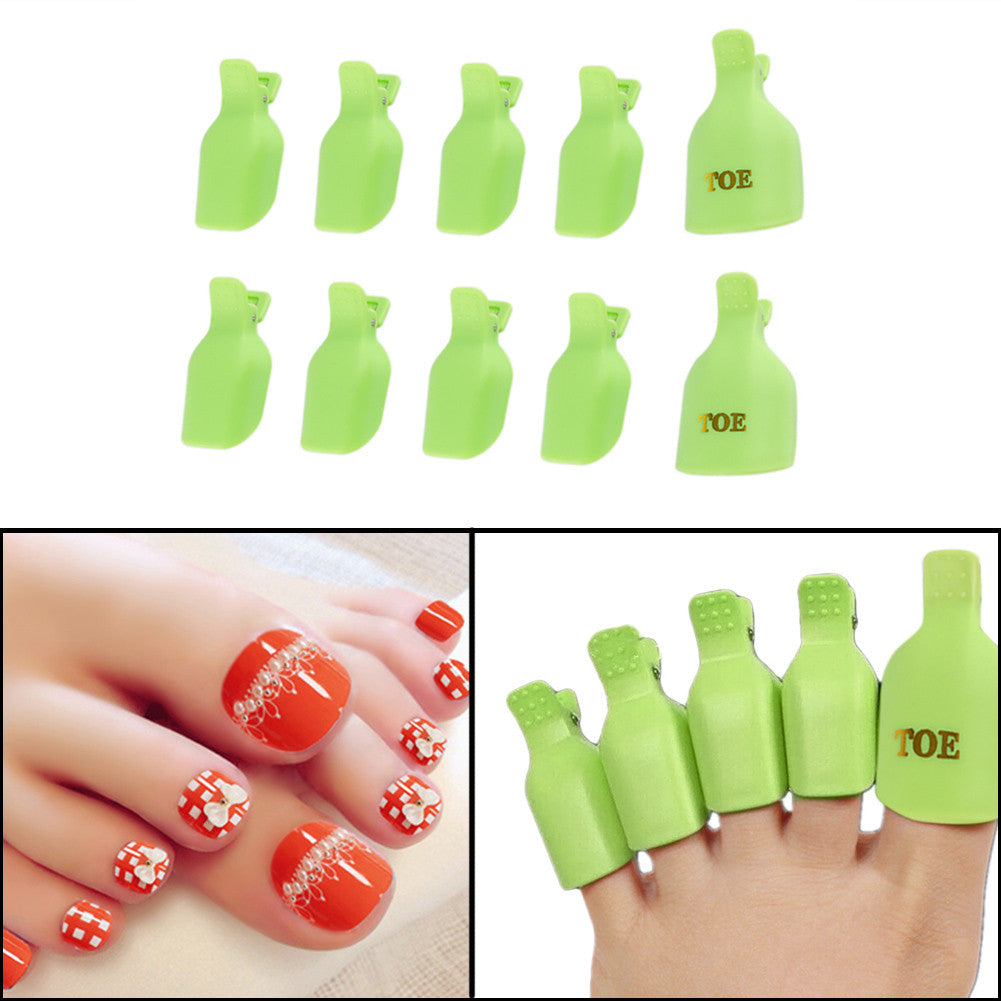 10pcs Plastic Nail Art Soak f Cap Clip UV Gel Polish Remover Wrap Nail Tools Cleaner Soakers for Nai