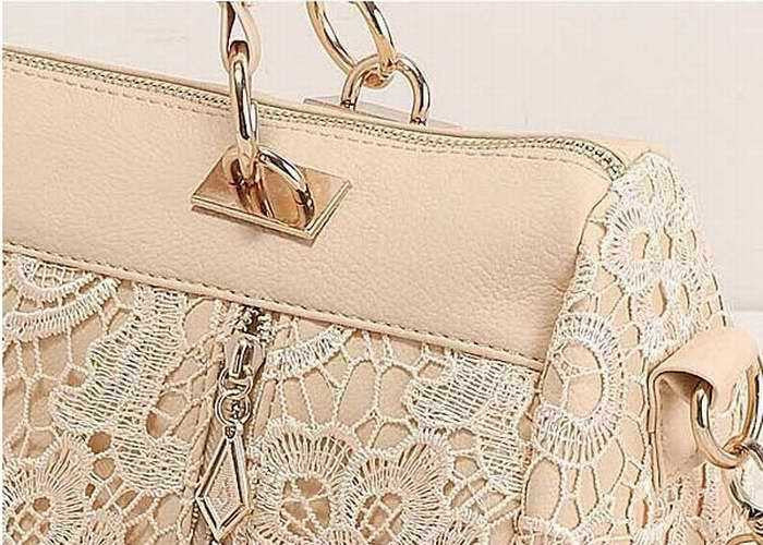 Women PU Leather Messenger Bag Tote Shoulder Bag lace de renda Handbag CF