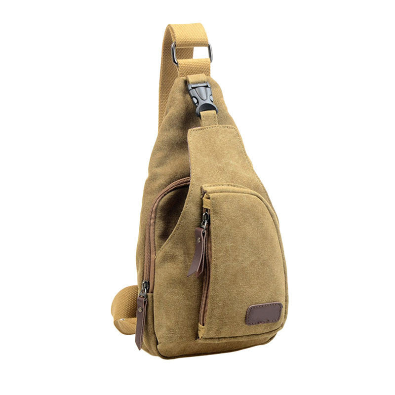 Goforward Mens Casual Canvas Unbalance Crossbody Shoulder Bag Chest Bag