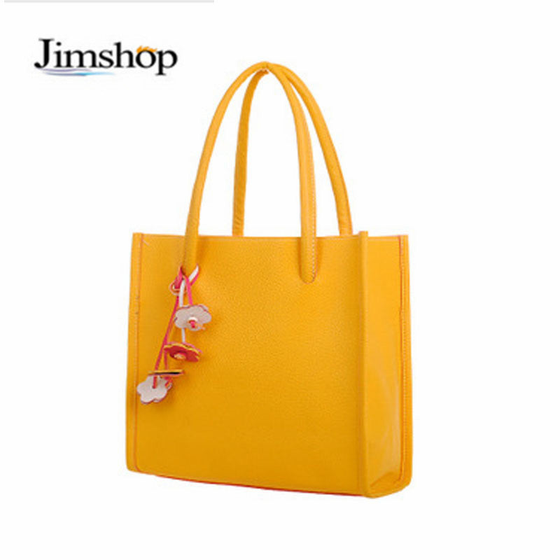 ing Bags,29X27CM Fashion girls handbags leather shoulder bag 9 candy color flowers totes Women Tote 