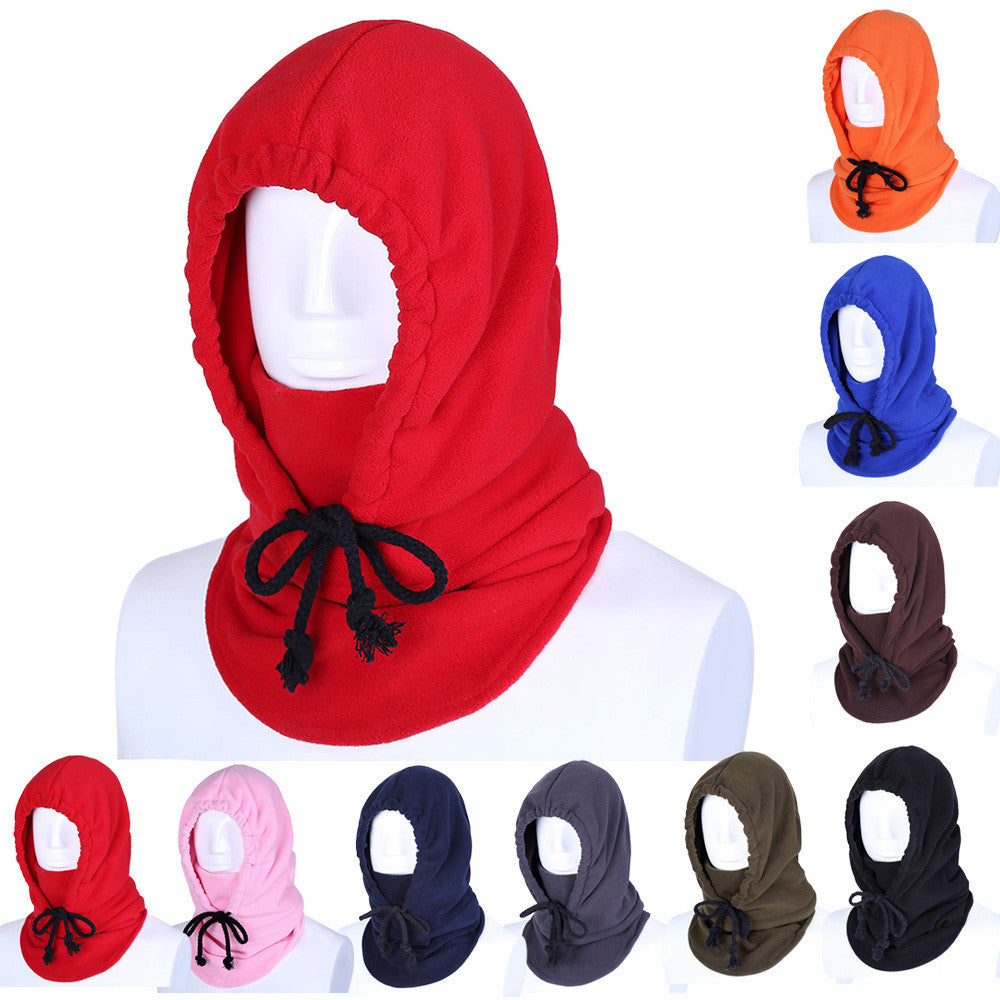 Thicker Fleece Warm Wind Protection Face Mask Scarf Hat