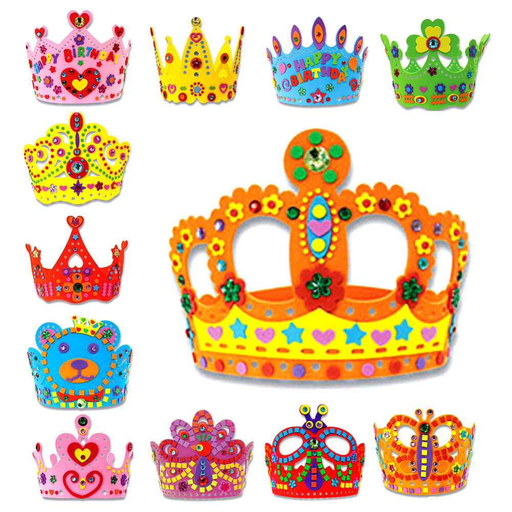 3D EVA Hmade Birthday Crown DIY Hat Princess Crown Design Craft Gifts Kits Craft PuzzleToy Birthday 