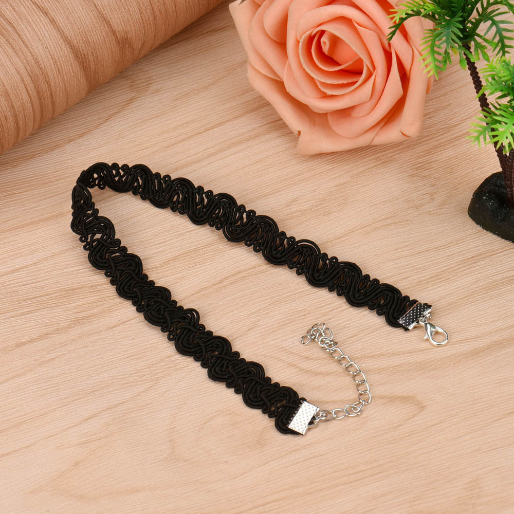 Women Necklace Choker Personalized Chic Black Lace Leaves Branch Necklaces Jewelry Gift for girl CF