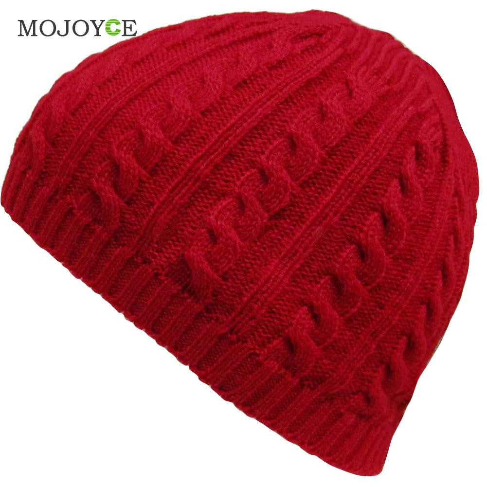 Cable Knit Warm Crochet Hat Braided Baggy Beret Cuffless Beanie Cap