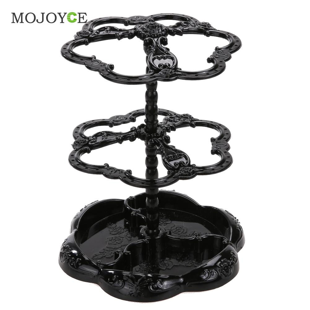 Chic Rose Pattern Jewelry Necklace Stand Display Organizer Holder Show Rack