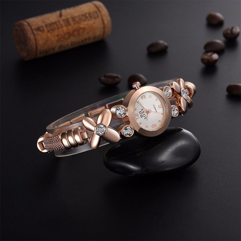 Clock Women's Dress Watches Stainless Steel Band Analog Quartz Dress Bracelet Wrist Watch Feida