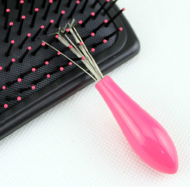 Comb Hair Brush Cleaner Cleaning Remover Embedded Plastic Handle Tool Cleaning Random Color 21126