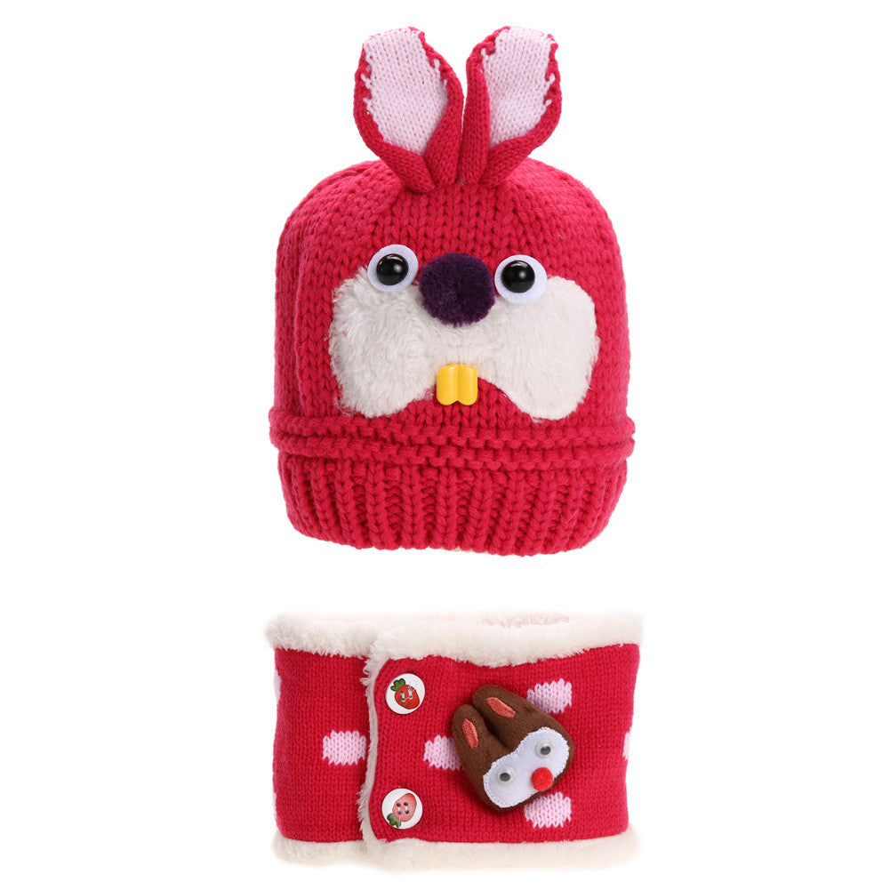 Cute Baby Hat Bunny Rabbit Ears Hat Infant Toddler Kids Cap Beanie Baby Earflap Hat Scarf