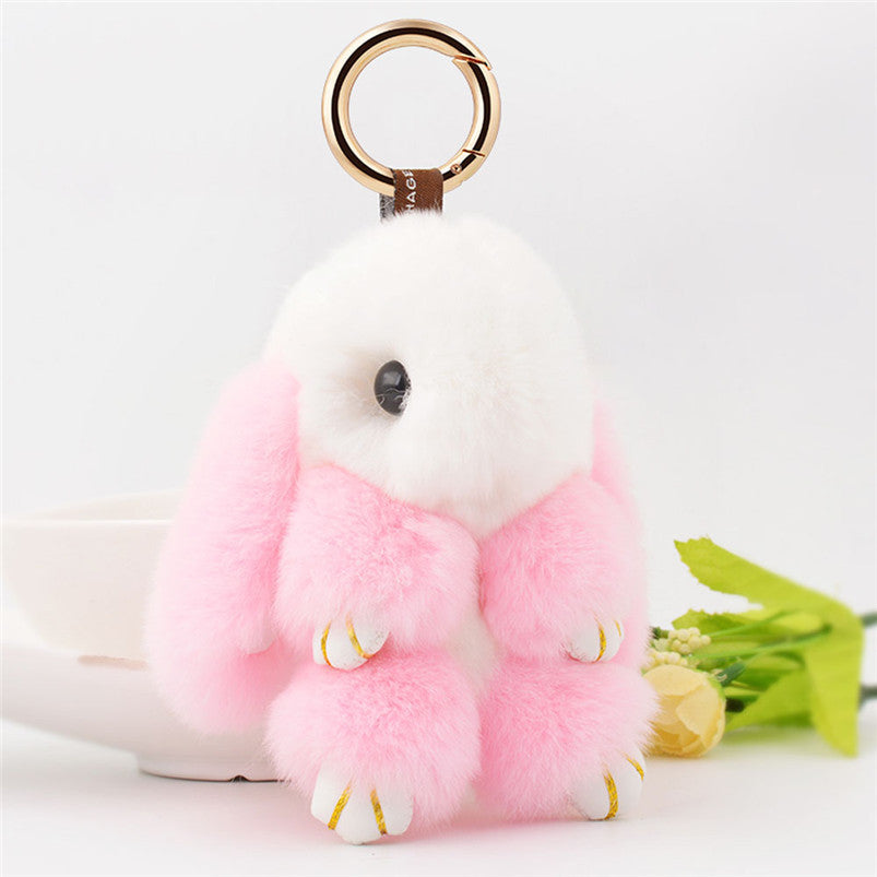 Cute Rabbit llaveros For Women Bag Keychain Key Chain Ring Pendant Decoration Porte Clef Portachiavi