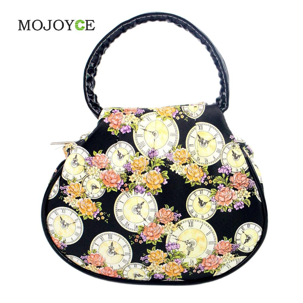 Fashion Floral Print Women Bag PU Leather Handbags National Shoulder Bags Coin Purse Clutch