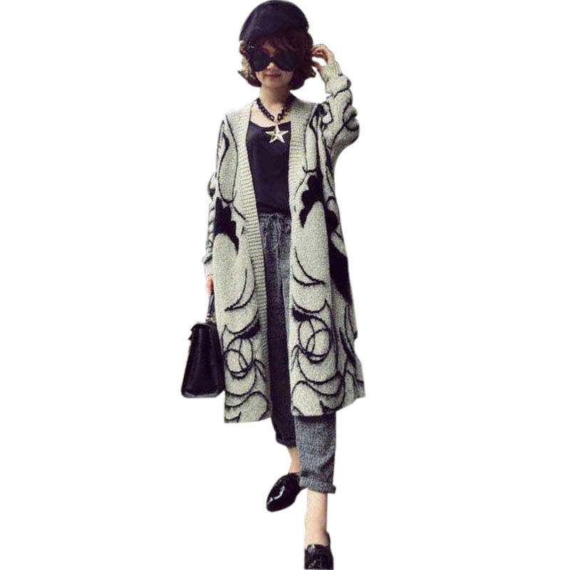 Fashion New Women's Long Knitted Cardigan Loose Casual Sweat