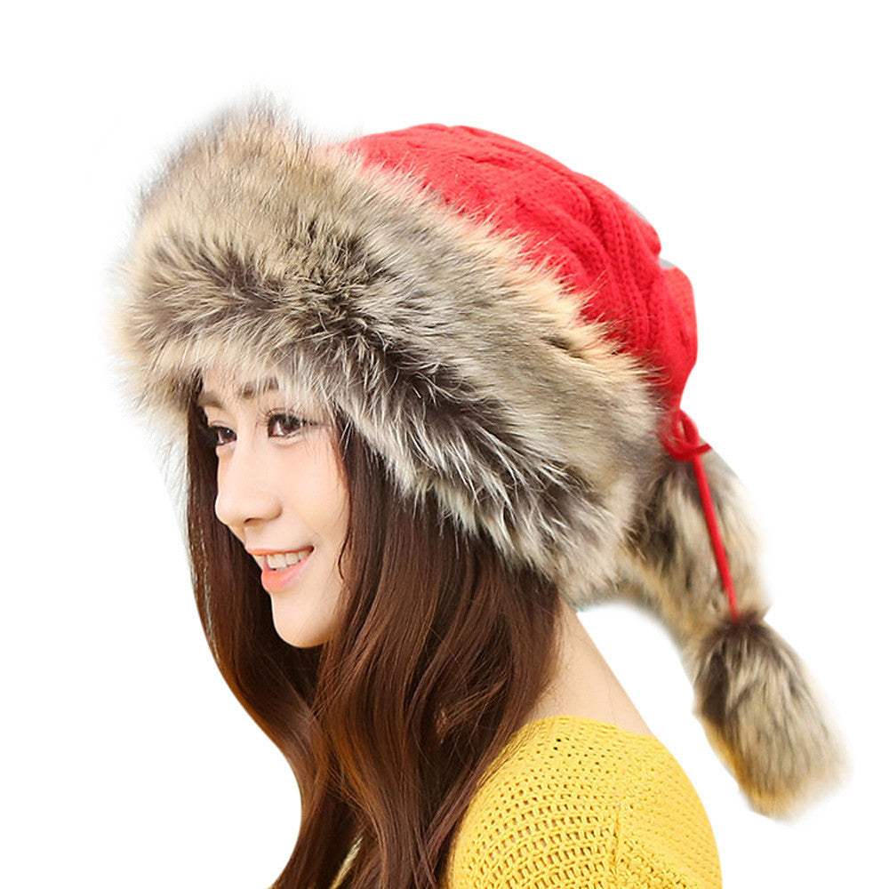 Warm Cap Casual Fur Wool Hip-Hop Hats Knitted Skullies Beanie knit caps Hat for Women Touca Gorro