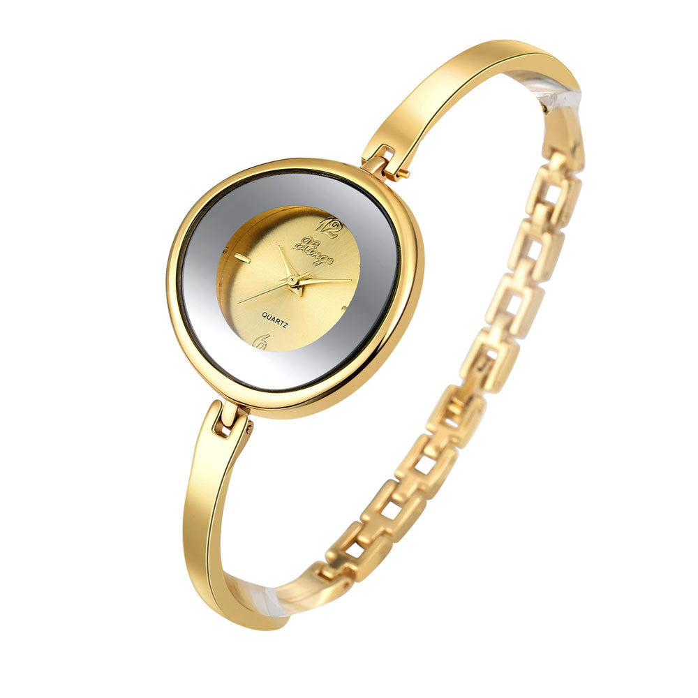 montre Women Gold Rhinestone Bangle Luxury Watch And Bracelet Se